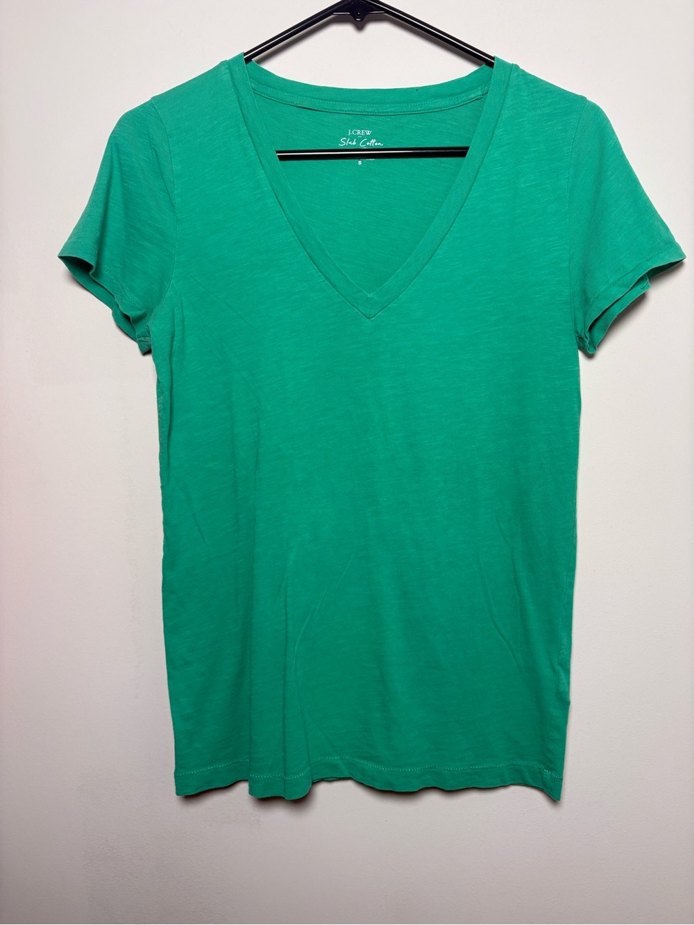 J. Crew Bright Green V-Neck Short Sleeve Tee